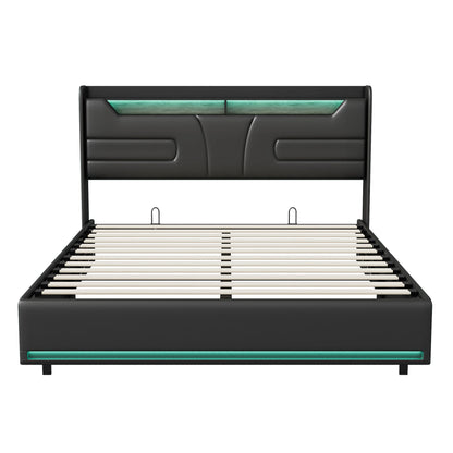 fangange Upholstered double bed, 140x200 cm, 160x200 cm, with storage space, upholstered headboard, with slatted frame, PU