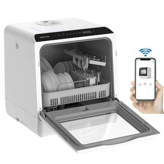 Dishwasher - Freestanding - Smart table dishwasher - Cutlery basket - for home kitchen - 50Hz - 900W - 220V-240V - White
