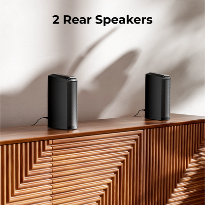 Soundbar - 7.1ch - Soundbar voor TV - Afneembare Soundbar - met 2 Surround-Luidsprekers - Subwoofer - RGB - APP-bediening - 102dB - 45Hz-20KHz - Compatibel met AUX - Optical Input - USB - Bluetooth - HDMI - Zwart