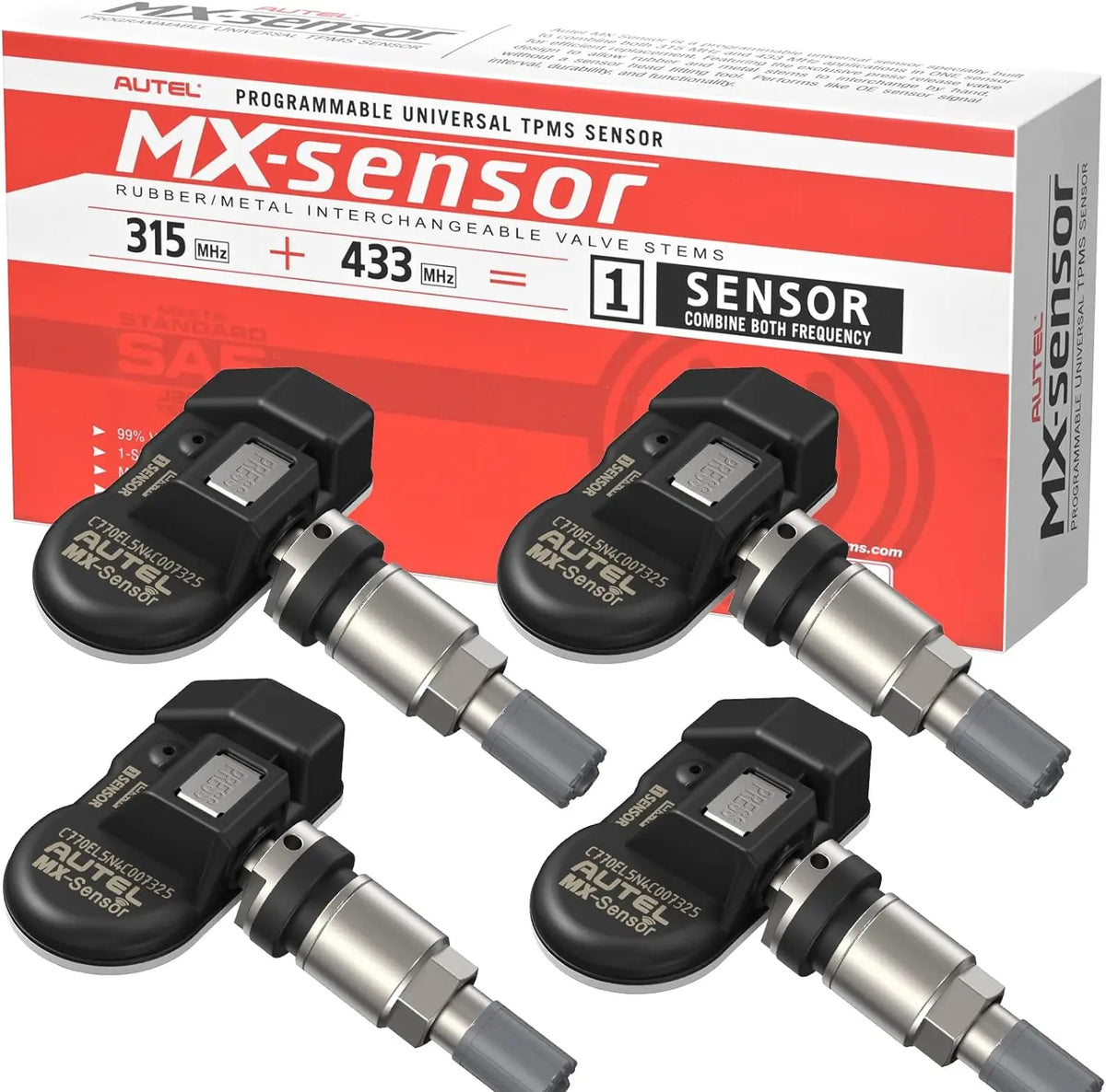 Autel - MX-Sensor 315MHz - Bandenspanningsmeter - Bandendrukmeter - Drukmeter - Aluminium - Bandenreparatiegereedschap - Scannerprogrammering - QUORE