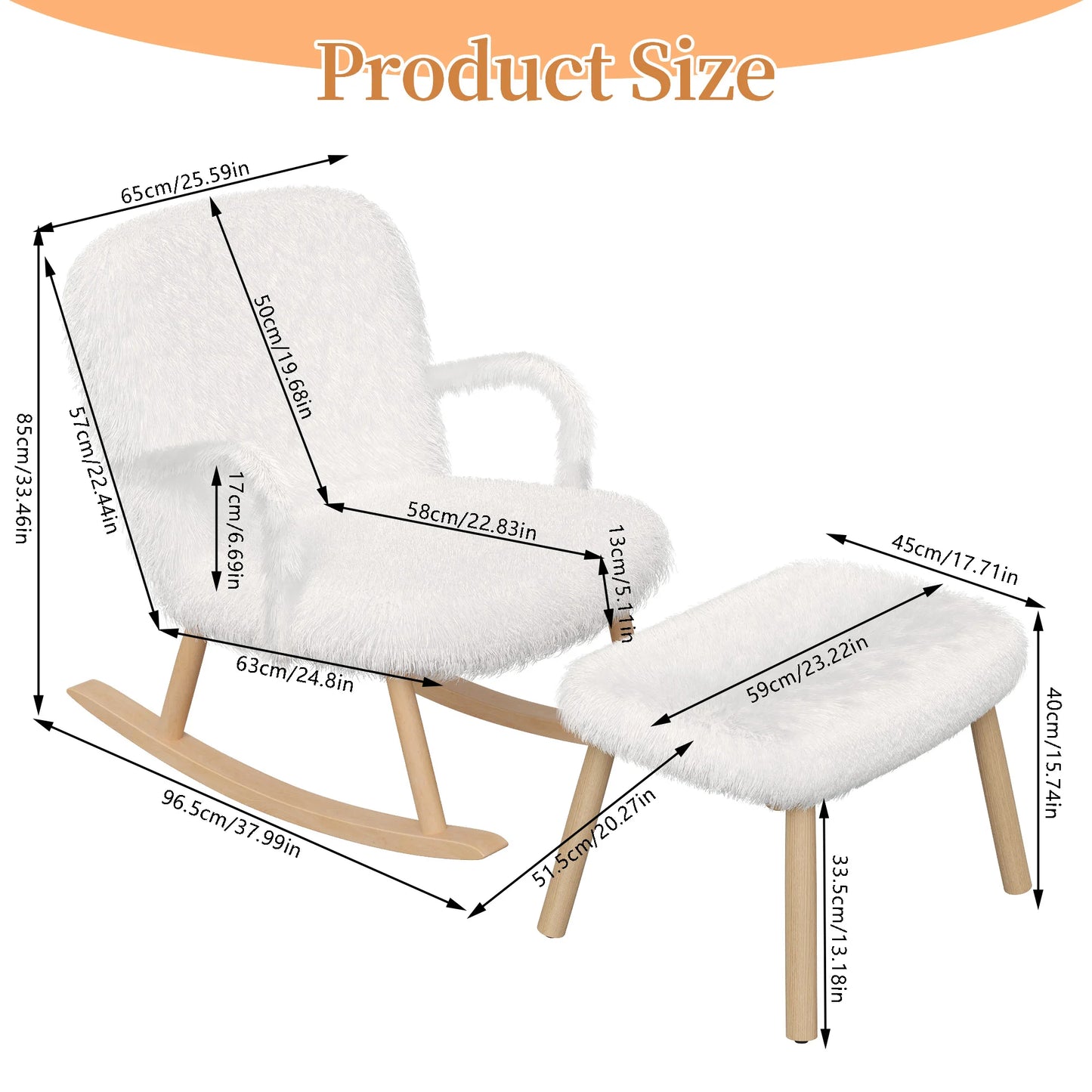 Schommelstoel – Schommelstoel Met Armleuningen – Relaxstoel – Comfortabele Stoel – Ergonomisch Ontwerp – Hout En Metalen Accenten
