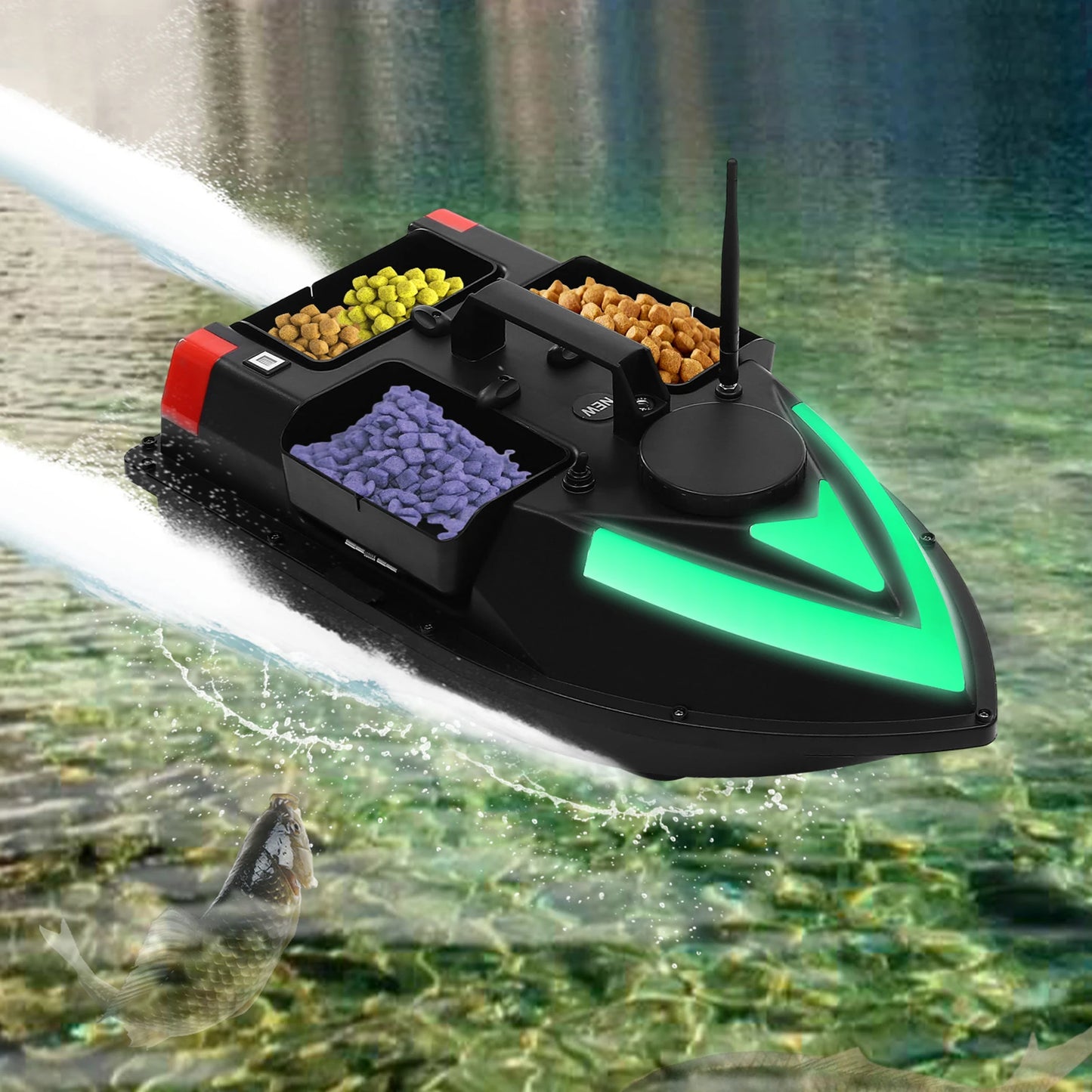 Voeraasboot – Aasboot – Voerboot – Vissen Boot – GPS Aangedreven – 5200mAh Batterij – Waterbestendig ABS