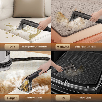 RAYFURN C988 1650W Steam Clean Machine 15000Pa Spray Brush Suction Power System Cleaner for Carpet Car Sofa Bed Cleaning Washer
