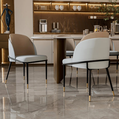 Eetkamerstoelen – Stoelen – Diningsstoelen – Keukenstoelen – Design Stoelen – Lichtgrijs – Microfiber Silicone Leder – Comfortabele Zitting