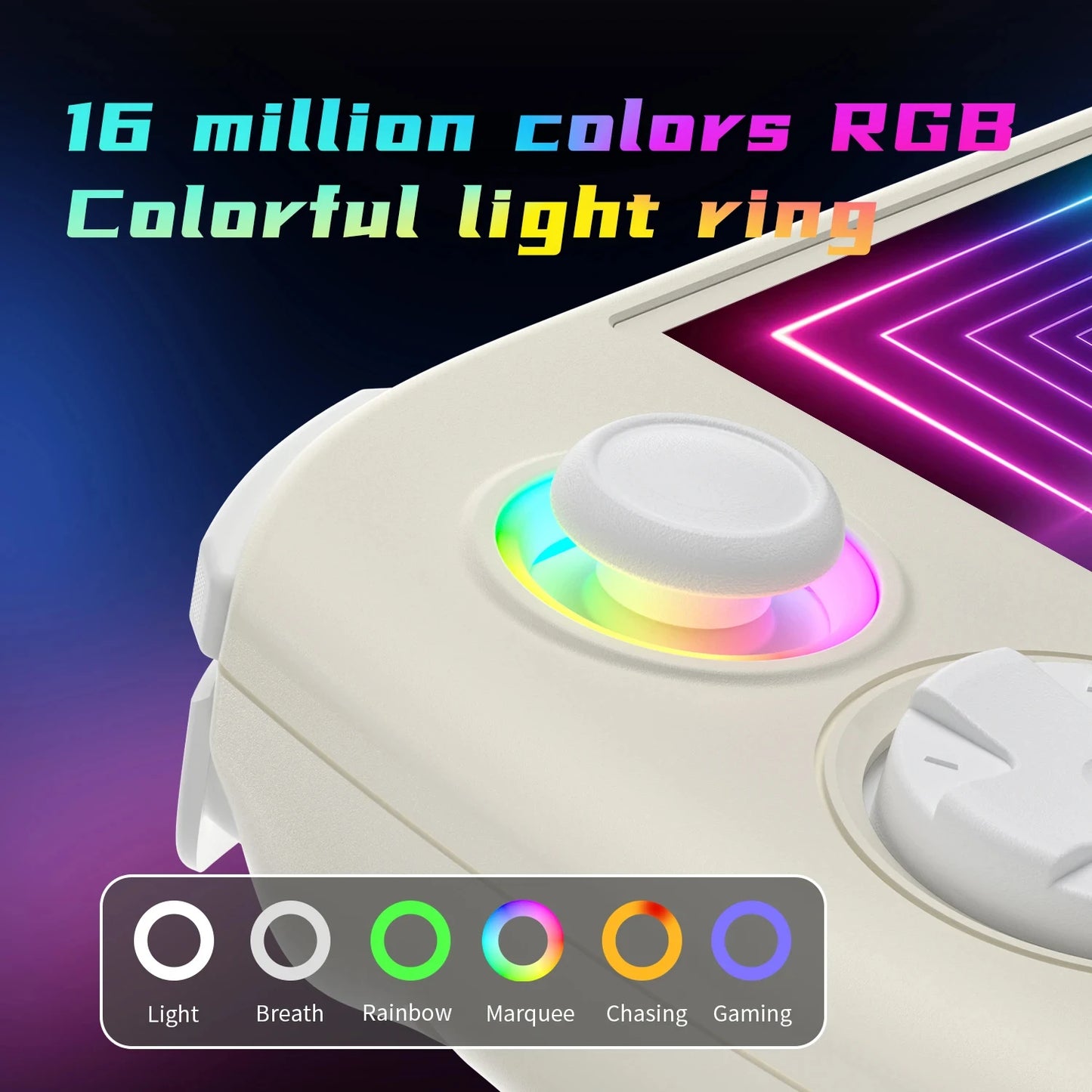 ANBERNIC RG Cube Retro Handheld Game Console 64bit Android 13 Unisoc T820 3.95 Inch IPS Screen Hall Joystick RGB lighting effect - QUORE