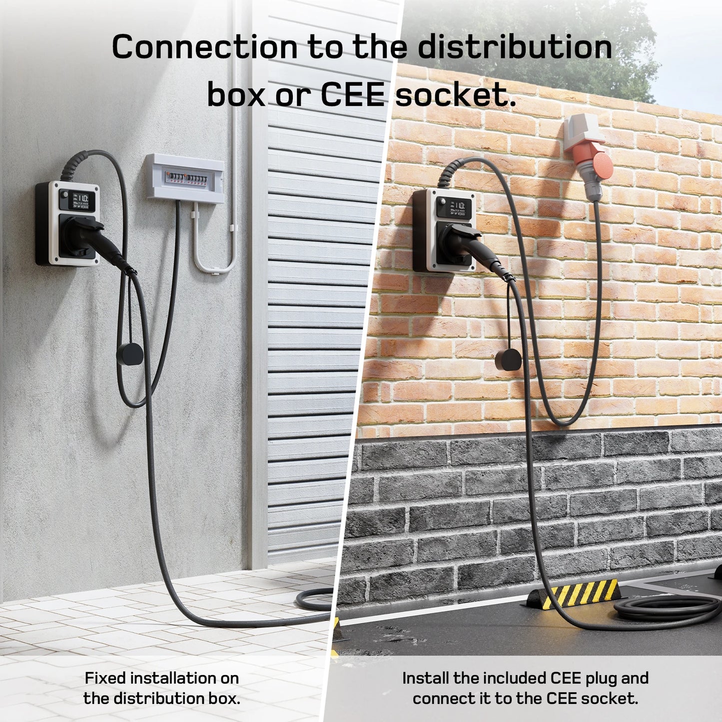 Mobiele Wallbox 11kW – Mobiele Lader – Elektrische Oplader – EV Laadstation – Type 2 Laadpunt – Met App – Open End Kabel – 16A 3-Fase – Weerbestendig IP65