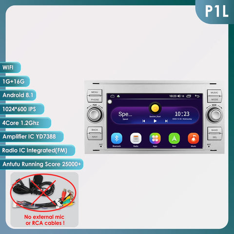 Auto Multimedia Speler - Voor Ford Focus 2007 - 1GB16GB - Carplay Scherm - Navigatiesysteem Auto - Multimedia Autoradio - Zwart