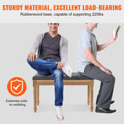 Ottomaanse Bank - Gestoffeerde Bank - Gestoffeerde Sofa - Opbergbank in de Slaapkamer - 16” - met Schuim Gewatteerd Kussen en Rubberen Houten Poten - voor Kamer - Donkergrijs