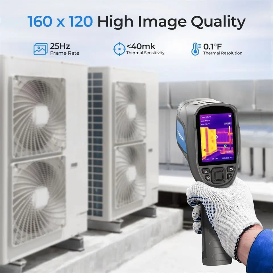 Warmtebeeldcamera - Thermische Camera - Warmtecamera - Infrarood Camera - 160×120 Pixels – 4X Digitale Zoom - Thermische Beeldcamera – Handheld Infrarood IR - Inclusief Reisadapter