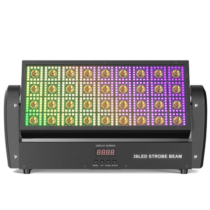Wall Wash LED Lichtset – Wasverlichting – Podiumverlichting – DJ Licht – RGB Sfeerverlichting – 2Pcs EU Plug – 200W Krachtige RGB & Warmwit LED – Swingende Vierkante Laser Curtain Effect