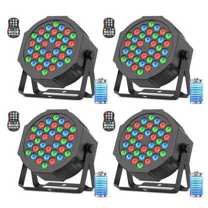 Par Lamp – LED Par Lights – Stage Lights – Oplaadbare Lampen – DJ Verlichting – 36 RGB LED’s – Ingebouwde 5000mAh Batterij – DMX512 Draadloze Bediening