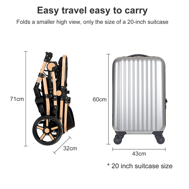 Kinderwagen – Wandelwagen - Opvouwbaar - Babywagen – 3-in-1 - Multifunctioneel - Lichtgewicht - Comfortabel - Veilig – Schokabsorptie - Wit