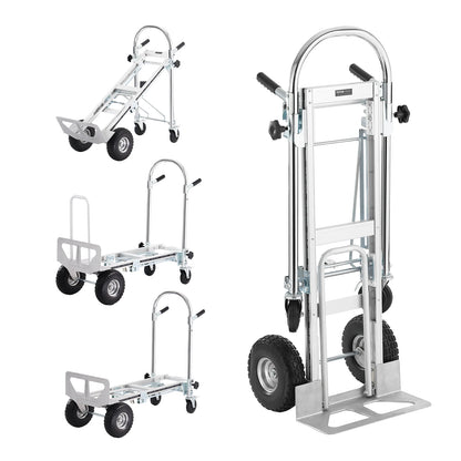 Steekwagens - Steekkar - Transportkar - Transportwagen - Winkeltrolley - Draagvermogen 360 kg - Opvouwbare - Aluminium - Industriële Inklapbare Trolley - voor Magazijn, Verhuis en Zware Lasten - QUORE