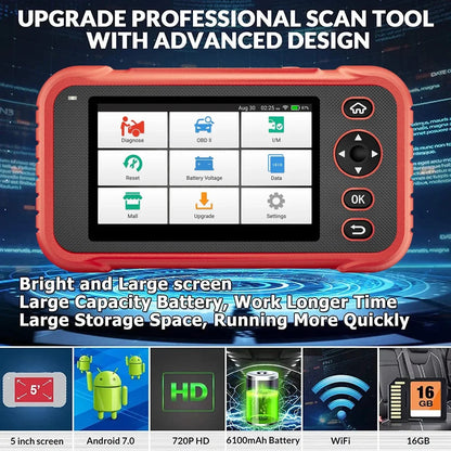OBD2 Scanner - OBD - Uitleesapparatuur Auto - Diagnosecomputer - Storing Verwijderen - Auto Accessoires - Auto Uitlezen - 8 Reset Services - Systeem Scanner - QUORE