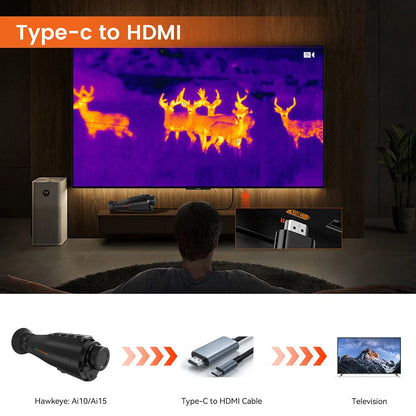 Thermische Monoculair – Warmtebeeldcamera – Nachtzichtkijker – Infraroodbril – Warmtebeeldcamera – 1,43 Inch AMOLED Scherm – 384x288 Resolutie