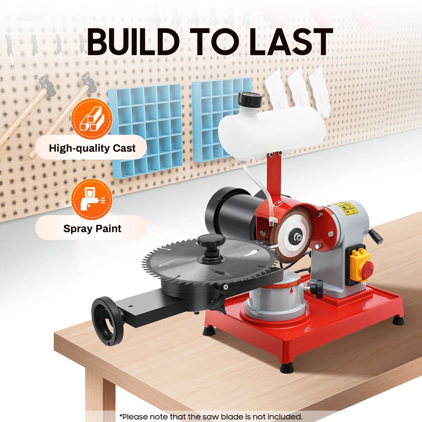 Zaagbladslijpmachine – Zaagbladslijper – Cirkelzaagslijper – Bladenslijper – Zaagblad Scherp Maker – Rood – 370W Motor – 2850 RPM Toerental