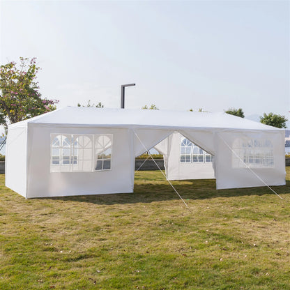 Partytent – Tent – Buitentent – Evenemententent – Waterdichte Tent – 3 X 9 Meter – Stalen Frame - Wit