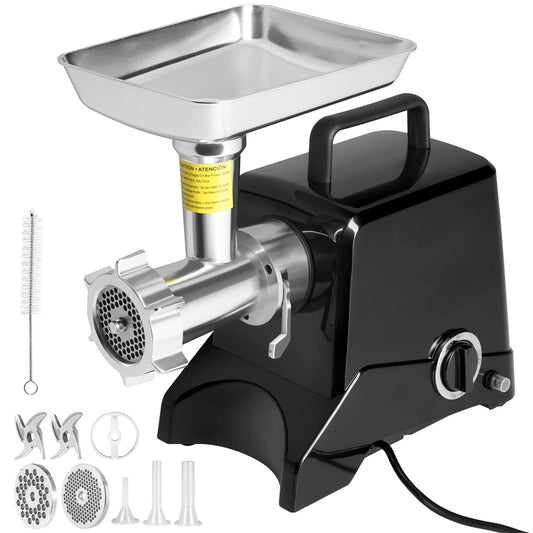 Electric Meat Grinder - For All Types of Meat - Stainless Steel - Meat Mincer - Meat Grinders - Sausage Maker - Food Grinder Machine - 2 Blades 3 Grinding Plates - 6575W - 419LBS/H - Black