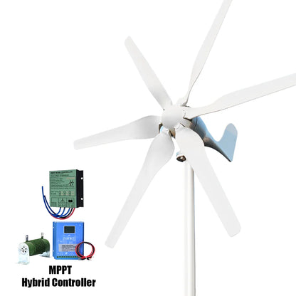 3000W Windturbine – Verticale Windgenerator – Windmolen – Energiegenerator – Windenergie Systeem – 12V Hybride Controller – Hoog Rendement & Stille Werking