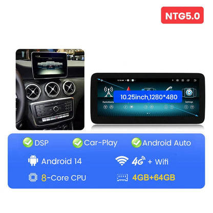 Android Autoradio – Multimedia Speler – GPS Navigatie – Touchscreen Radio – CarPlay Android Auto – 10,25 Inch Scherm – Snelle Android 14 Software – 6GB RAM & 128GB Opslag