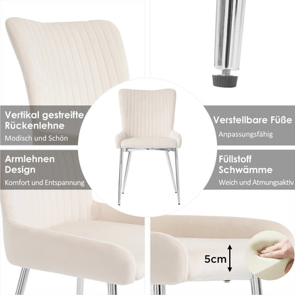 Velvet Eetkamerstoelen – Fluwelen Stoelen – Lounge Stoelen – Comfortabele Zit – Metalen Poten – Compact Design