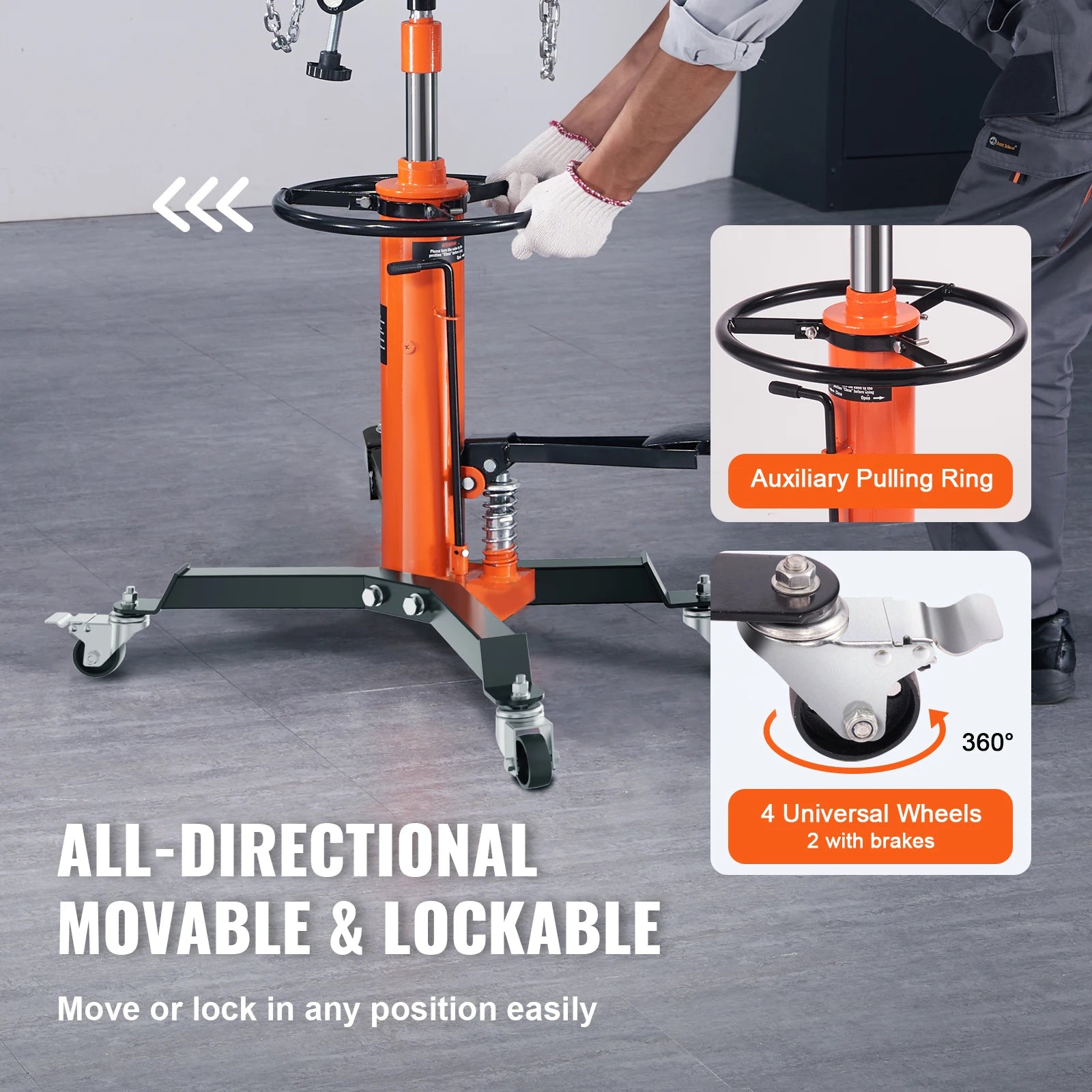 SucceBuy Transmission Jack 1322 LBS Hydraulic Telescoping Transmission Jack 32"-67" High Lift Floor Jack Stand Lift Hoist Garage - QUORE