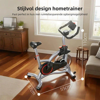 Hometrainer – Spinningfiets – Fitnessfiets – Indoorfiets – Trainingsfiets – Stil en Soepele Magnetische Weerstand – Bluetooth Connectiviteit - QUORE