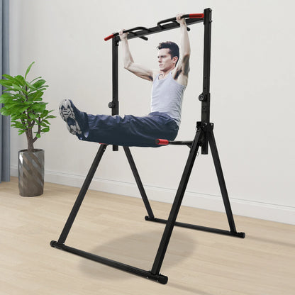 Verstelbare Pull-up Bar – Optrekstang – Klimrek – Krachtstation – Huistrainingsapparaat – Zwart – Max. 200 kg Draagvermogen – Hoogwaardig Koolstofstaal - QUORE