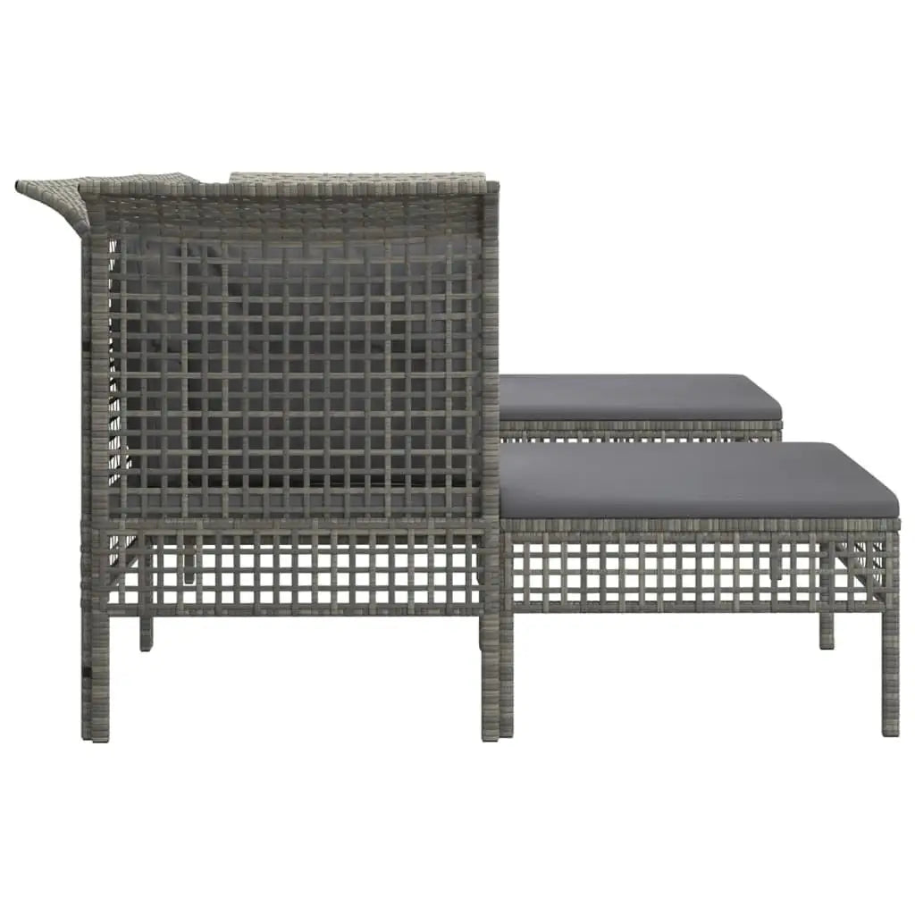 Loungeset Tuin – Tuinmeubelset – Loungehoek – Buitenbank – Gevlochten Resin – Gepoedercoat Staal – Comfortabele Kussens