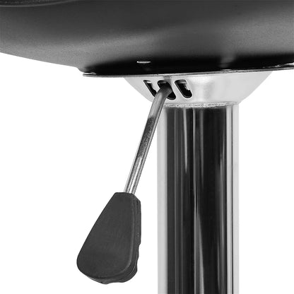 Barstoel – Barkruk – Keukenstoel – Barstoel Set – Bistrostoel – Verstelbare Zithoogte – 360° Draaibaar Met Rugleuning – Set Van 4 – Donkergrijs - QUORE