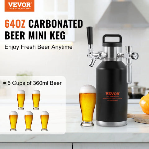 VEVOR Biertap - Thuistap - 1,9 Liter - Koelend - Thermoskan - Bier - - QUORE