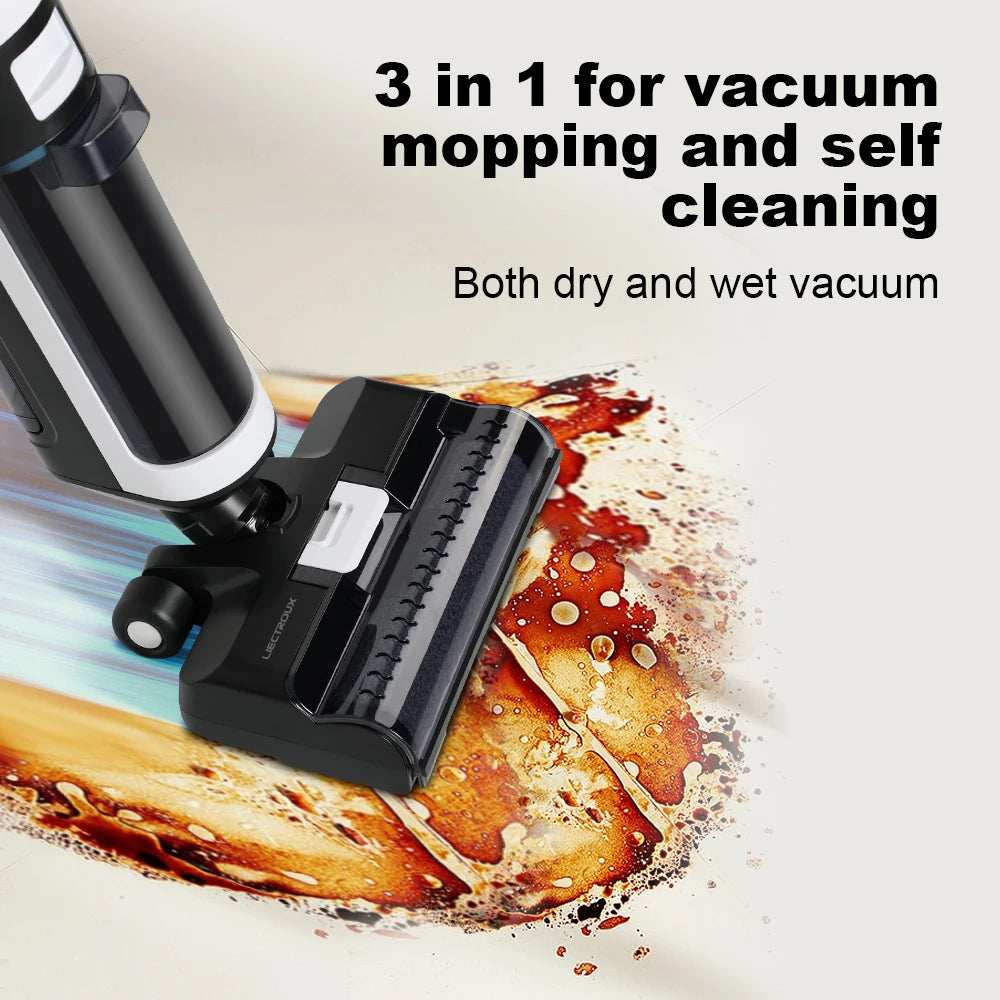 Liectroux i7 Pro Cordless Vacuum Cleaner for Wet And Dry Cleaning, Smart Washing for Home Multi Surface Floor,14Kpa, Self-drying - QUORE