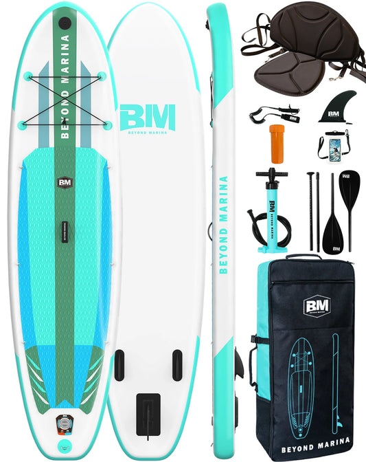 Opblaasbaar Paddleboard – SUP Board – Stand Up Paddle – Lichtgewicht Paddleboard – Draagvermogen 140 Kg – Anti-Slip Oppervlak - Mintkleur