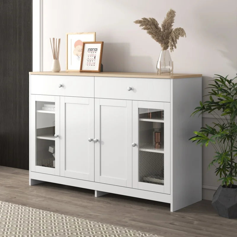 Opbergmeubel – Sideboard – Kast – Opbergkast – Landelijk Design – Compact Formaat – Verstelbare Planken - QUORE
