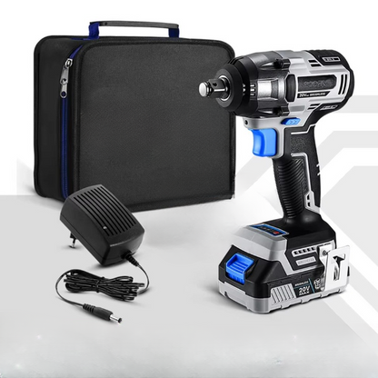 Elektrische Slagmoersleutel - Draadloze - Borstelloze - Wrench - met Draagtas - Oplader - 350Nm - Hoog Koppel - Power Tools - 20V - 1/2inch - 1500mAh - Zwart/Blauw