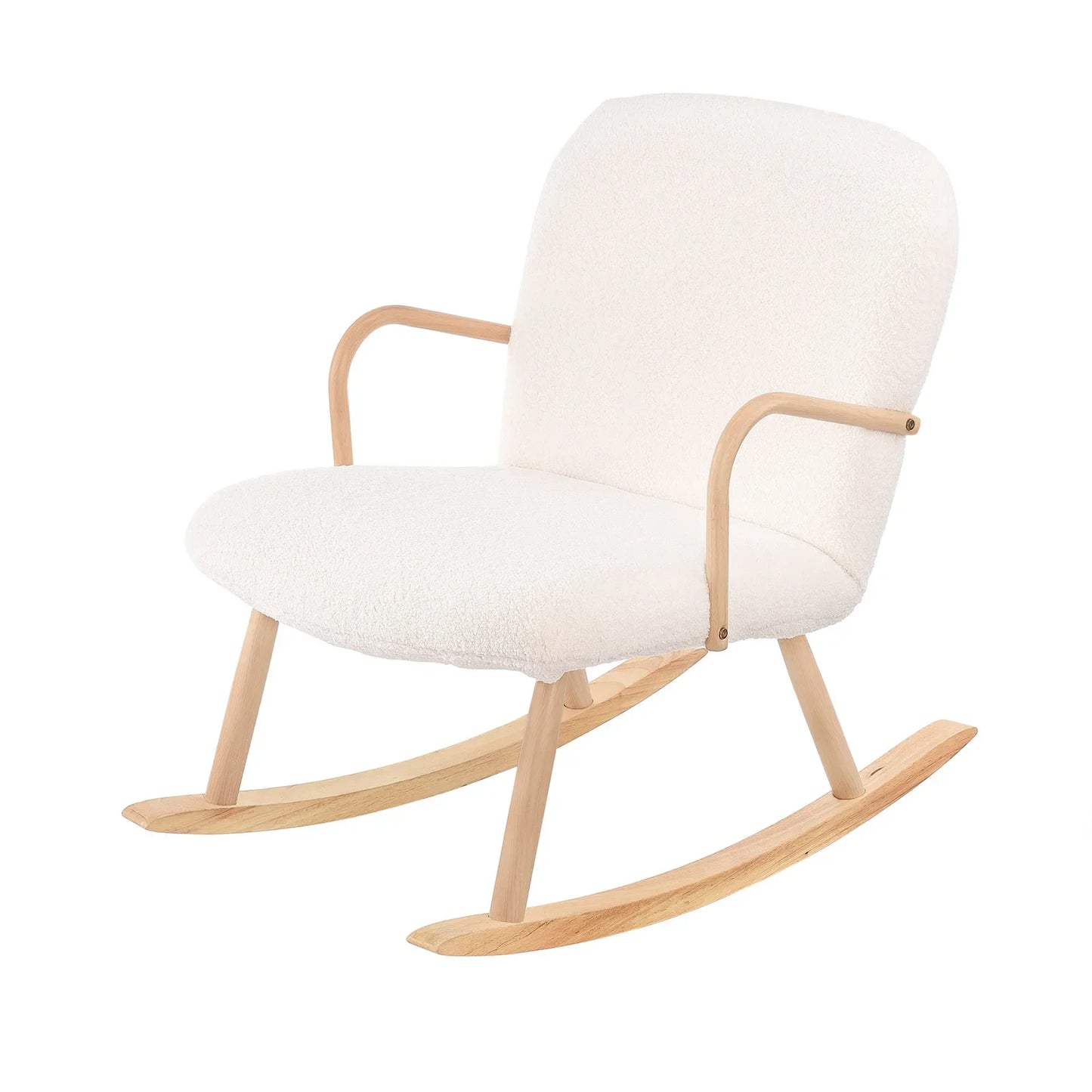 Schommelstoel – Relaxstoel – Loungefauteuil – Fauteuil – Leesstoel – Ergonomisch Design – Houten Basis
