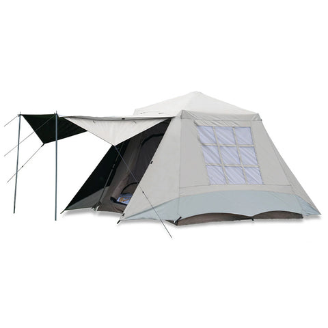 Tent - Strandtent - Campingtent - Ultralichte Campingtunneltent - Dubbellaags - Waterdichte Campingtent - Tweedeurs - Draagbaar - Automatisch Opzetbaar - Tent voor Kamperen Wandelen - Grijs