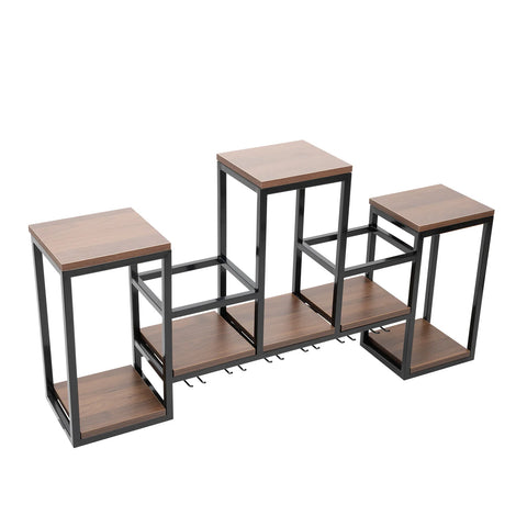 Wine Rack - Wine Bottle Rack - Wijnrek - Wijnflessenrek - Metalen Wijnfleshouder - Wandmontage - Wijnopslag Displayrek - voor Thuis, Bar, Eetkamer en Keuken - Bruin