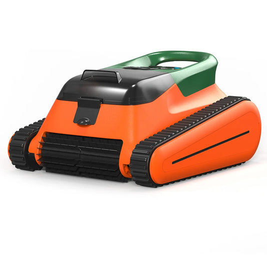 Draadloze Robotische Zwembadreiniger - Zwembadrobot - Zwembadonderhoud - 2,5 Uur Werktijd - 3.5L Filtermand - Waterdicht IP68 - Wand- en Waterlijnreiniging - Voor Inbouwzwembaden - Oranje