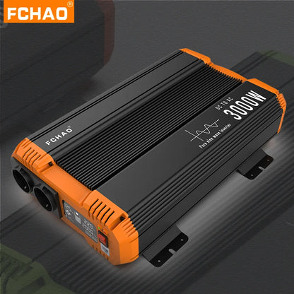 Omvormer – Spanningsomvormer – Inverter – Converter – 3000W Continu Vermogen – Pure Sinusgolf Met LCD Display - QUORE