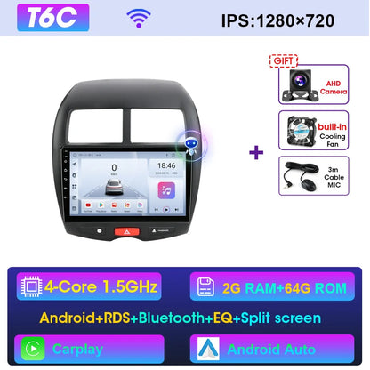 2DIN Android Autoradio – Multimedia Speler – Navigatie Systeem – Touchscreen Radio – Auto Stereo – T6C Camera Variant – 10 Inch Scherm – CarPlay & Android Auto