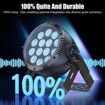 200W RGBW LED Par Light – Stage Lamp – DJ Verlichting – Podiumlicht – RGB LED Spot – IP65 Waterdicht – DMX512 Controle – Set van 4 – Aluminium Behuizing