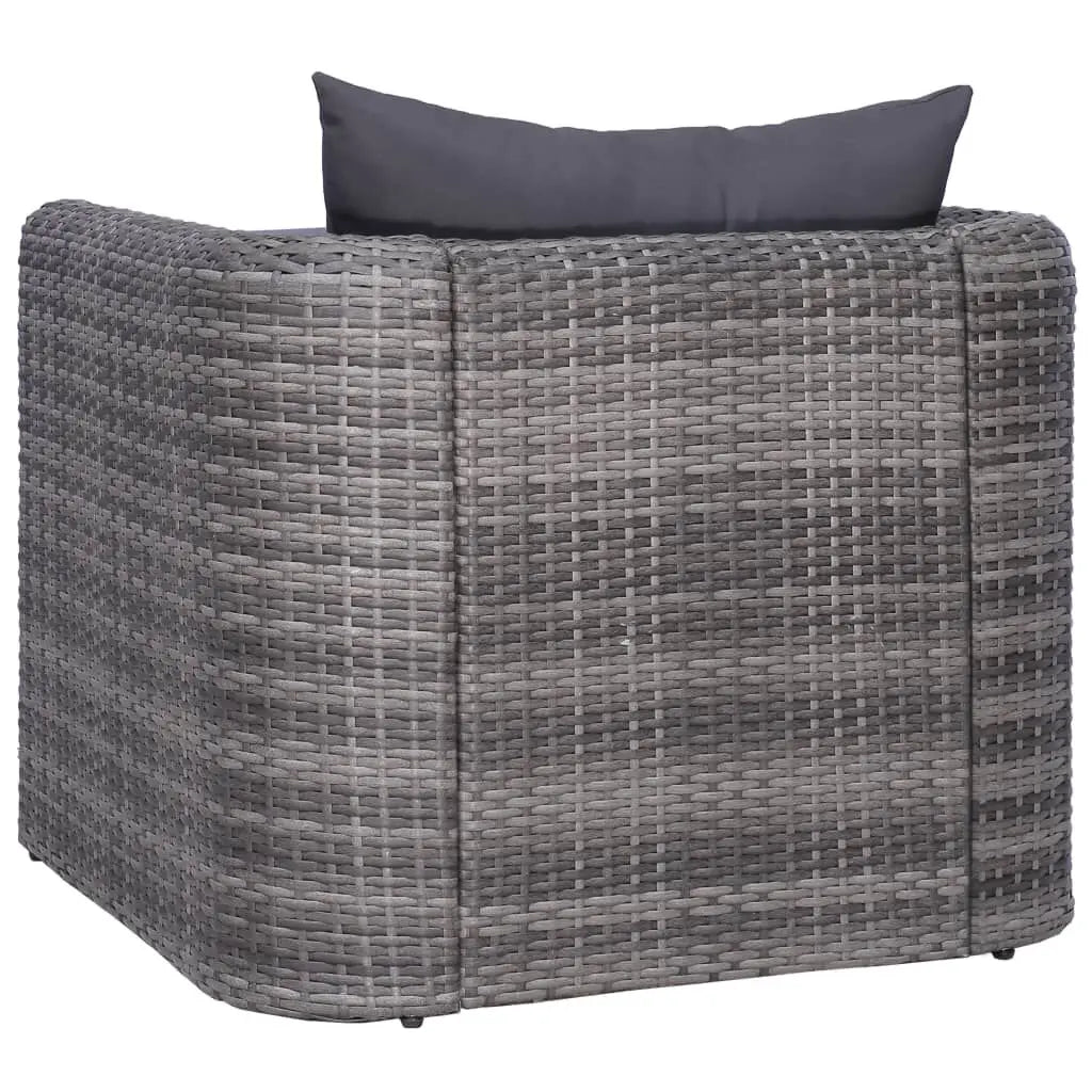 Tuinstoel – Geweven Tuinstoel – Outdoor Stoel – Balkonstoel – Weerbestendig – Lichtgewicht – Met Afneembare Kussens - 80 x 72 x 63 cm - Grijs