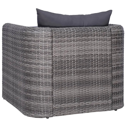 Tuinstoel – Geweven Tuinstoel – Outdoor Stoel – Balkonstoel – Weerbestendig – Lichtgewicht – Met Afneembare Kussens - 80 x 72 x 63 cm - Grijs