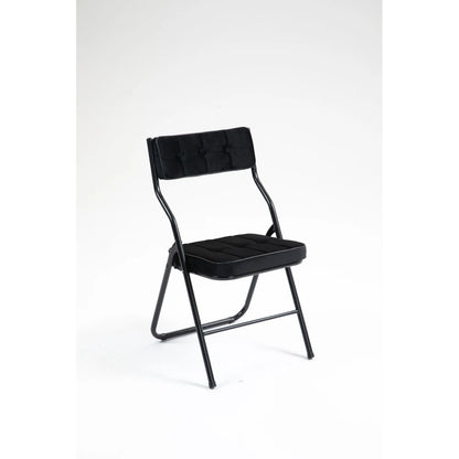 Klapstoel – Vouwstoel – Campingstoel – Opvouwbare Stoel – Eettafelstoel – Roestvrijstalen Frame – Fluwelen Bekleding
