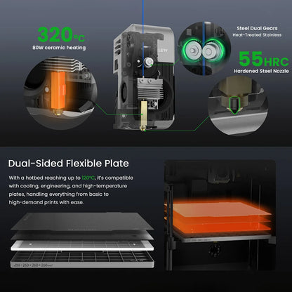 3D-printer – 3D-printerset – 3D-printkit – 3D-printmachine – Aluminium Frame – 600 mm/s Printsnelheid – 260x260x260 mm Bouwvolume