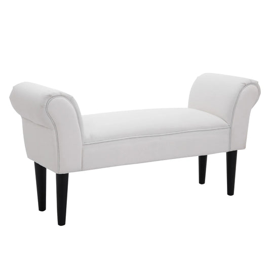 Bank - Stoel - Slaapkamerbank - Voetenbank - Slaapkamer - 102 cm x 36 cm x 51 cm - Wit - QUORE