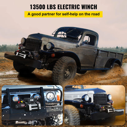 Lier - Takel - Kabeltakel - Elektrische - Kettingtakel - 12V DC - 6125Kg - met 28m Stalen Kabel en Draadloze Afstandsbediening - Voor 4x4, Trailer, Auto en Offroad Gebruik