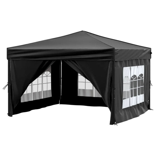 Tuinpaviljoen – Partytent – Tent – Vouwtent – Schaduwdoek – 210D Oxford Waterdicht – Stevig Stalen Frame - 3x3 m - Zwart - QUORE