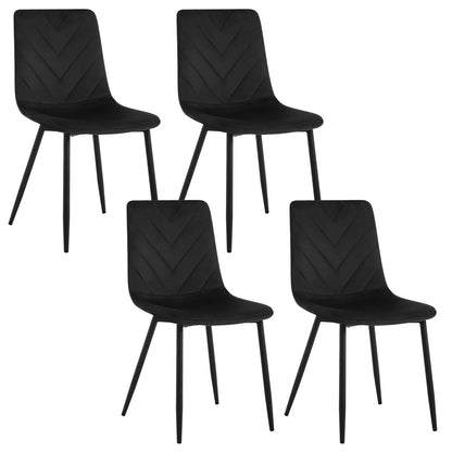 Eetkamerstoelset van 4 - Stoel - Woonkamerstoel - Eetkamer - 44 cm x 81 cm x 51 cm - Zwart